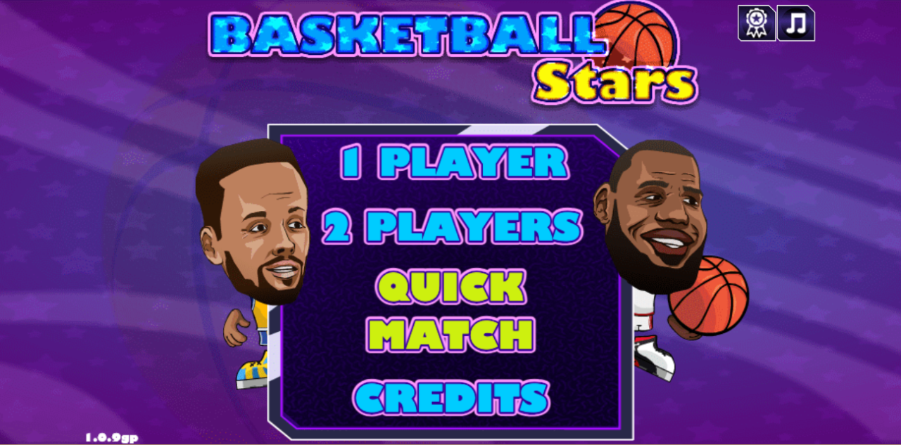 Hands-on capture of Basketball Stars (Main menu or character select)