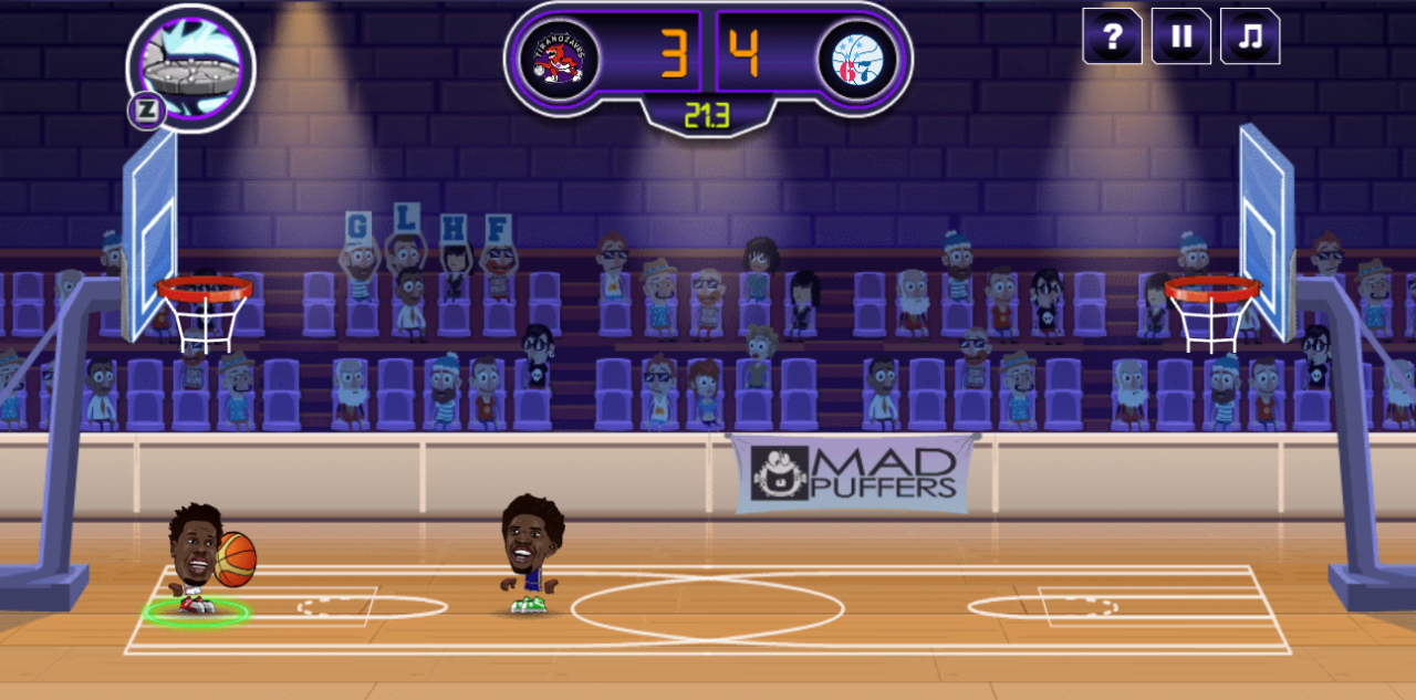 Hands-on capture of Basketball Stars (In-game moment captured during our playtest)
