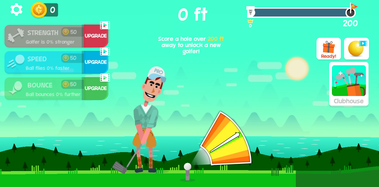 Hands-on capture of Golf Orbit (Main menu or character select)