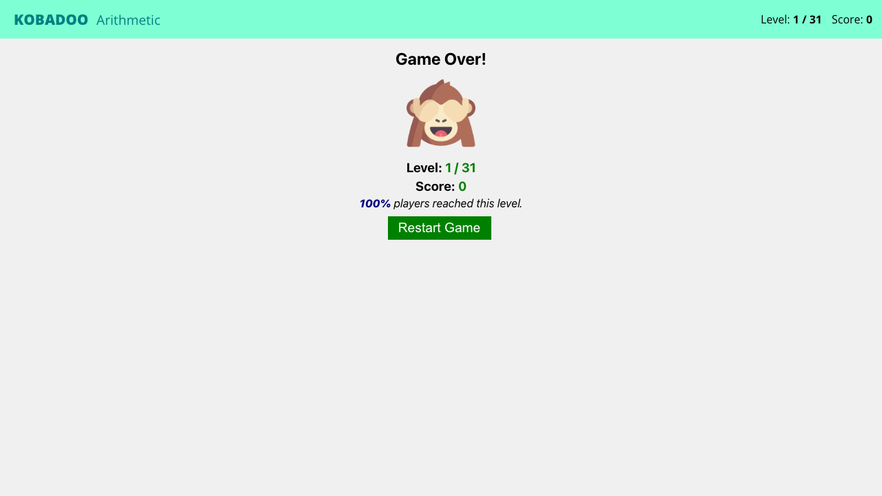 Hands-on capture of Kobadoo Arithmetic (Main menu or character select)