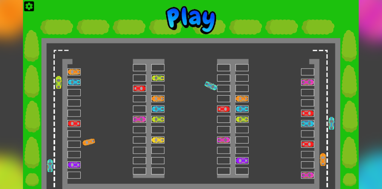 Hands-on capture of Park the Cars: A Top-Down Parking Puzzle Game (Main menu or character select)