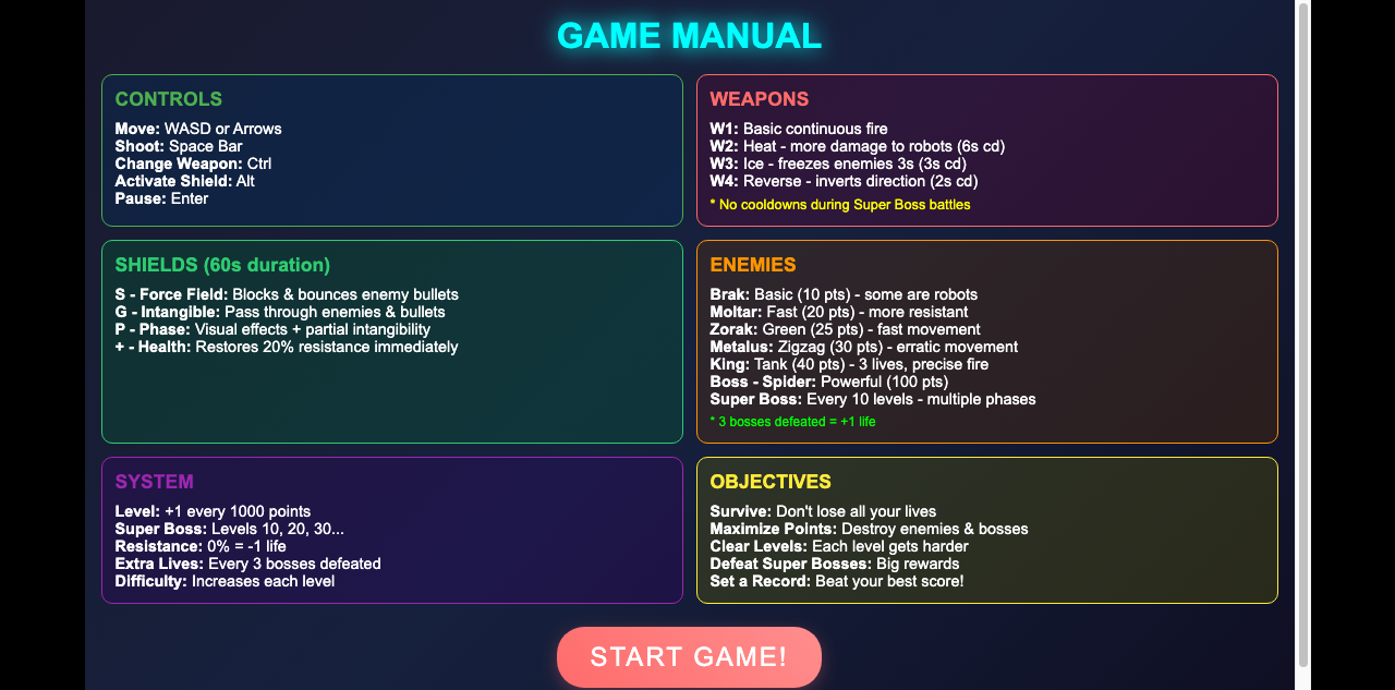 Hands-on capture of Phantom: A Side-Scrolling Space Shooter With Four Weapons and No Mercy (Main menu or character select)