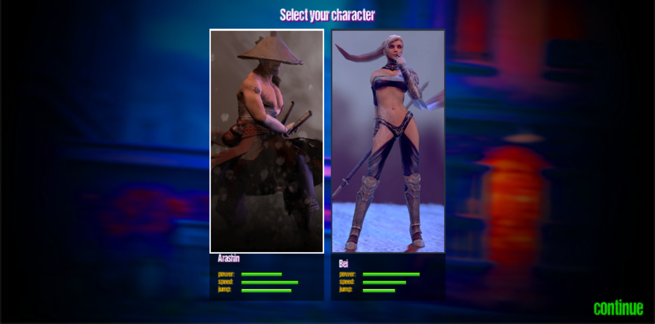 Hands-on capture of Samurai Brawling (Main menu or character select)