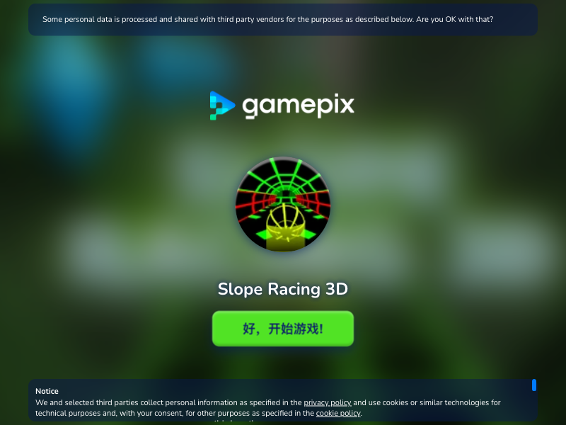 Hands-on capture of Slope Racing 3D (Title / loading screen)