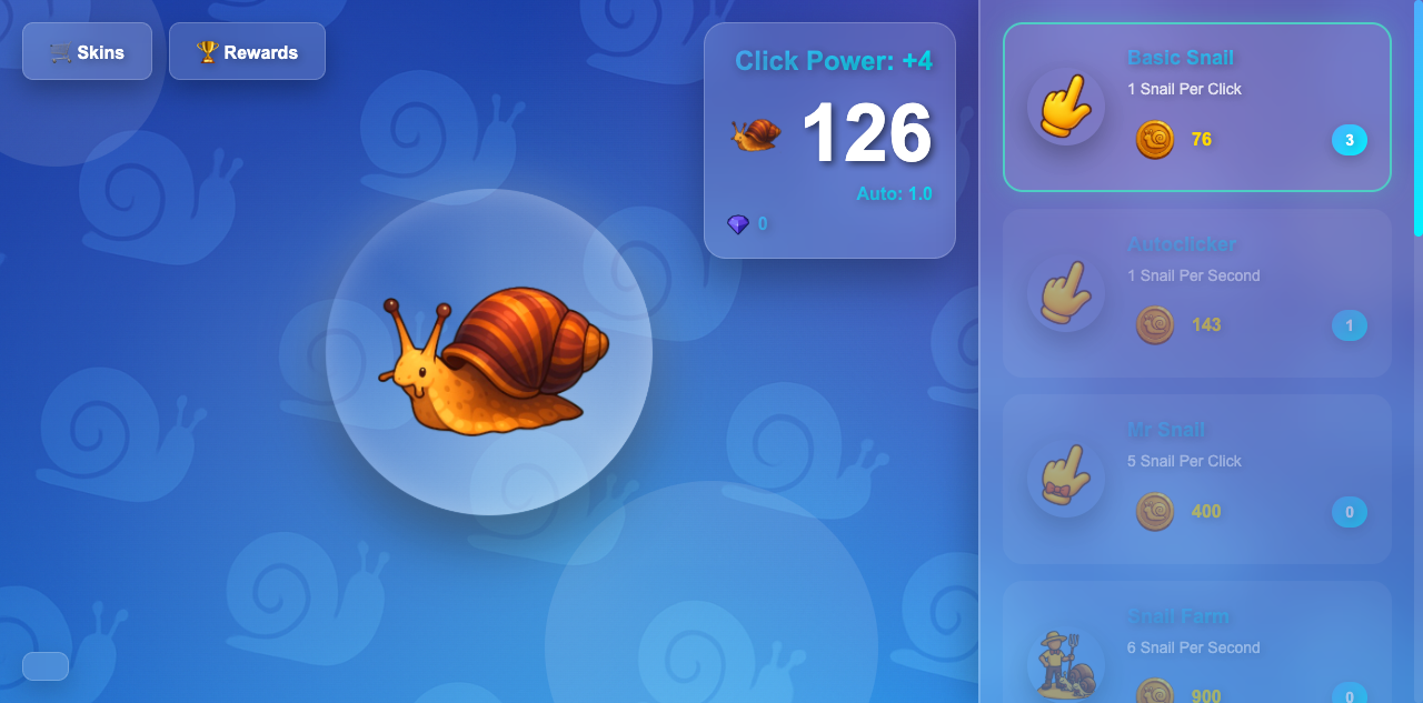 Hands-on capture of Snail Clicker: An Idle Clicking Game About Building a Snail Empire (In-game moment captured during our playtest)