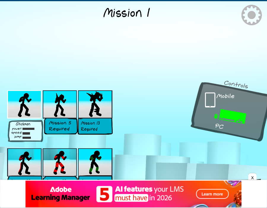 Hands-on capture of Stickman Street Fighting 3D (Main menu or character select)