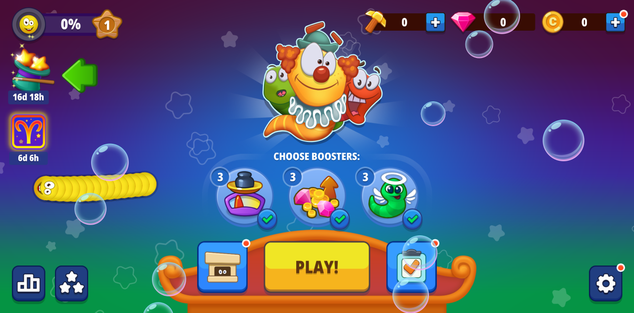 Hands-on capture of Worm Hunt - Snake game iO zone (Main menu or character select)