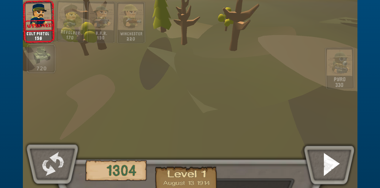 Hands-on capture of WW1 Battle Simulator (Main menu or character select)